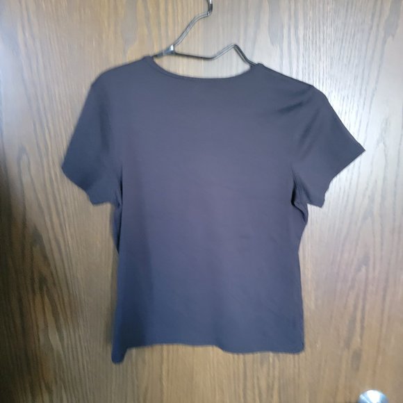Karen Kane Basic  Black Short Sleeve Black Tee Shirt Size Medium - Picture 6 of 9